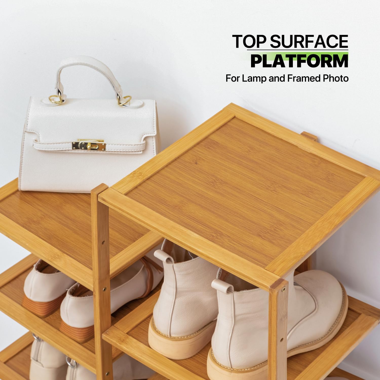 Bamboo 12-Tier Vertical Double Row Shoe Rack (Natural) M920760