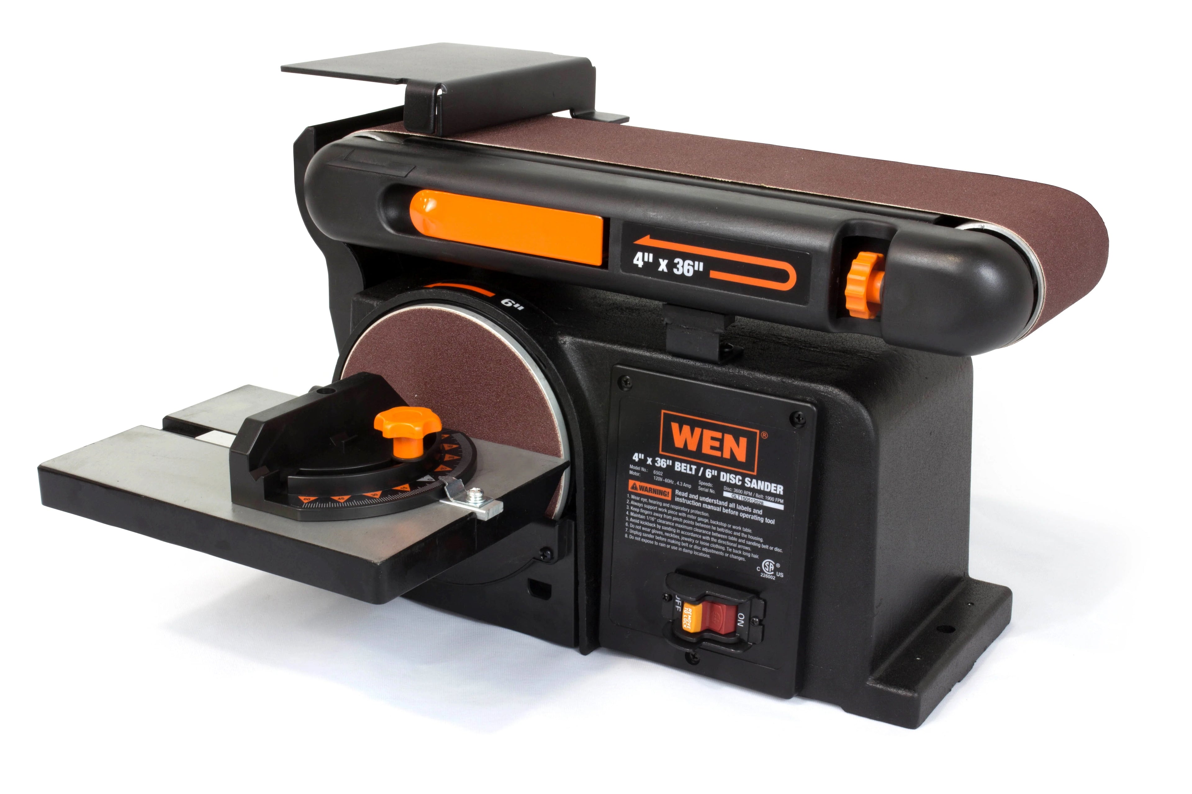 4.3-Amp 4 x 36 in. Belt and 6 in. Disc Sander with Cast Iron Base H2689