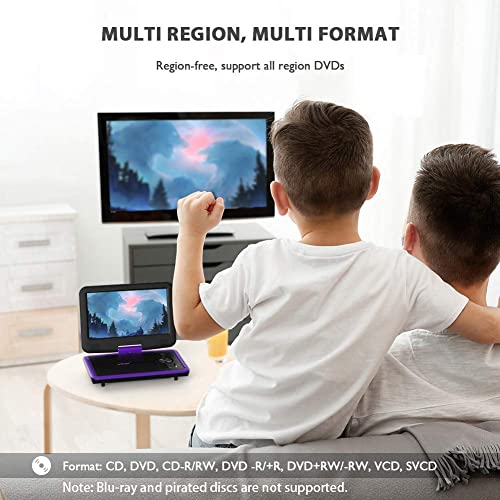 11.5" Portable DVD Player with Rechargeable Battery, Red E157577