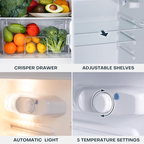 Black 4.0 Cu.Ft. Double Door Mini Refrigerator with Freezer C7936
