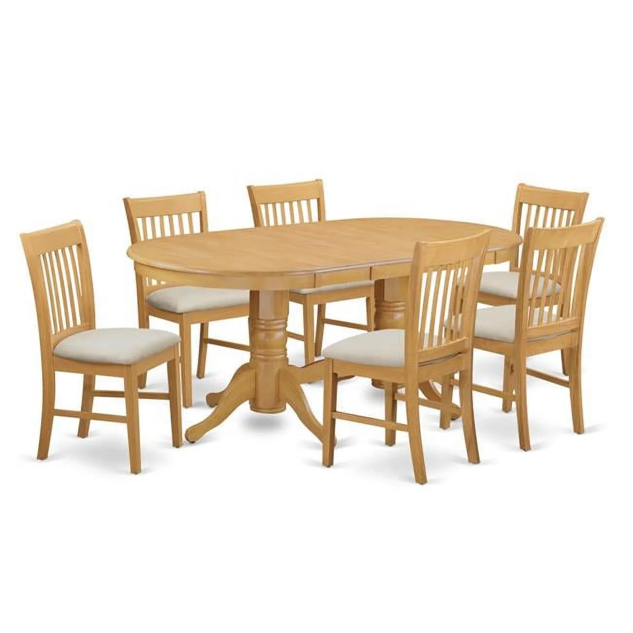 Oak Dinette Table & 6 Chairs X458