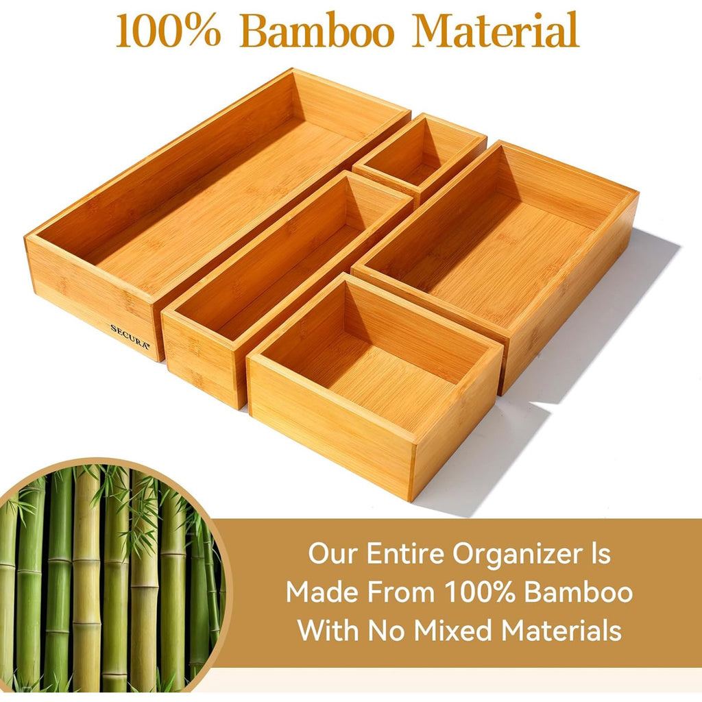 Bamboo 5 Pack Utensil Organizer Box U39762