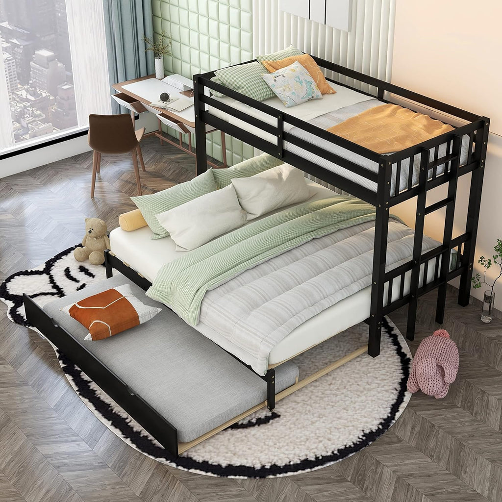 Over King Solid Wood Bunk Bed with Trundle (Espresso) Q942763