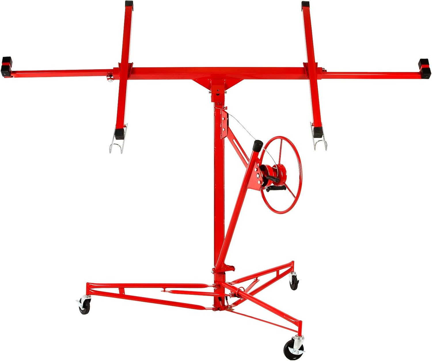 11' Drywall Lift Rolling Panel Hoist Jack Lifter with Lockable Caster Wheels F73831