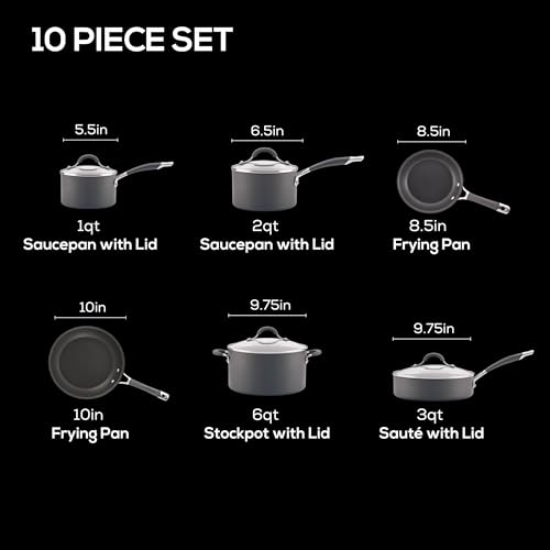 7.5 Quart Gray Hard Anodized Nonstick Stockpot with Lid X190382