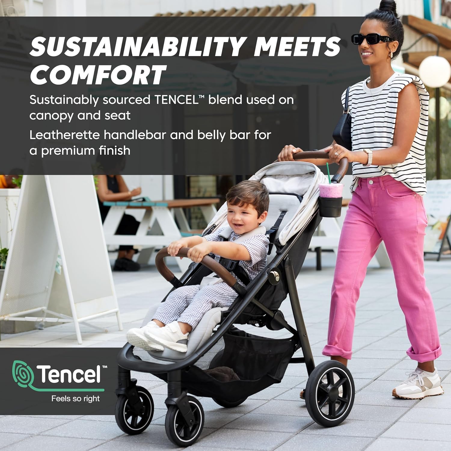 Lightweight Stroller with All-Terrain Wheel Suspension and Compact Fold N1785