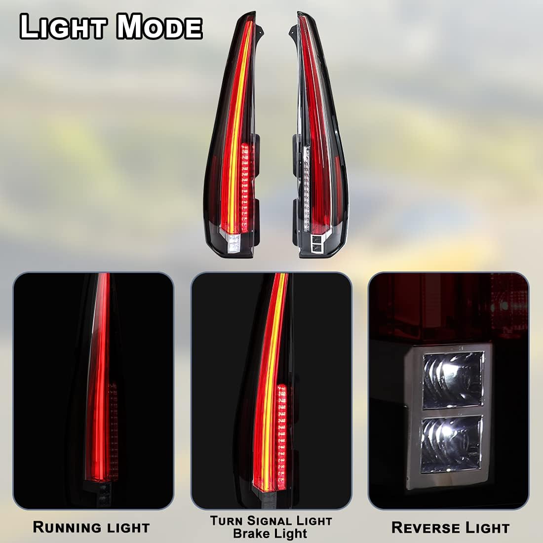 Clear LED Tail Lights Assembly for Cadillac Escalade ESV W392