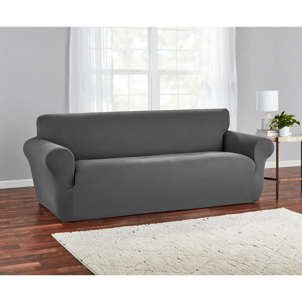 Charcoal Gray 1-Piece Sofa Slipcover W289
