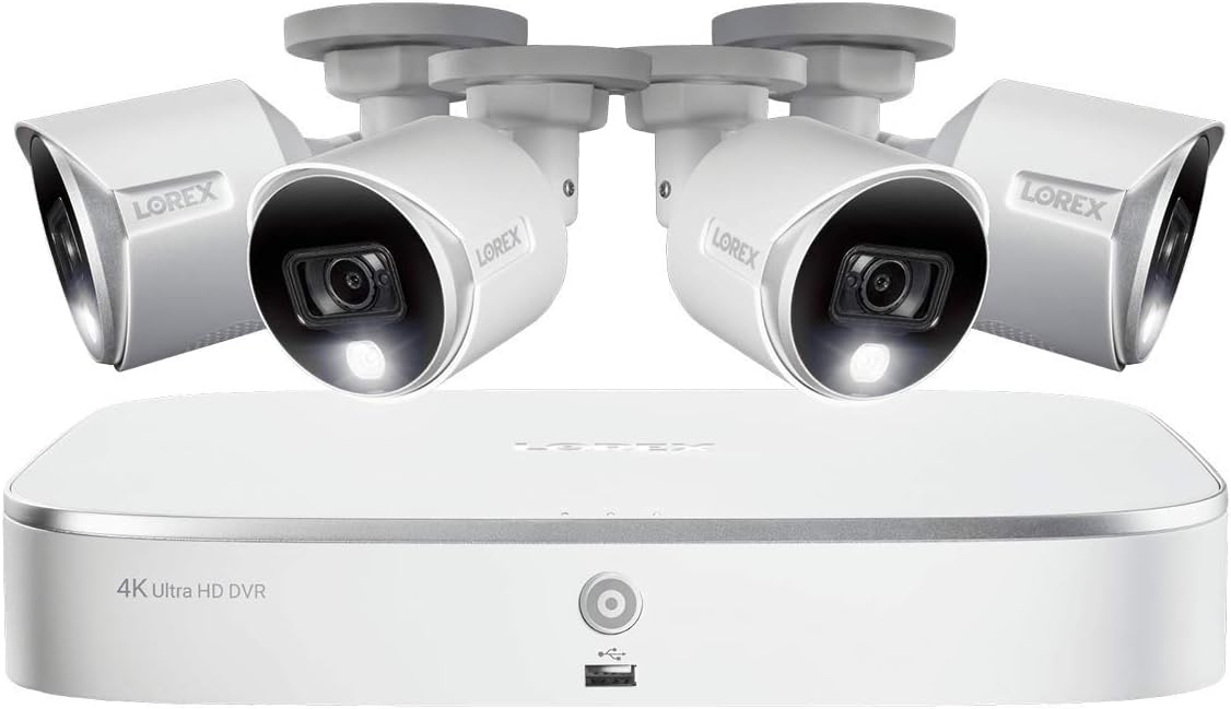 4K Wired DVR Security Camera System, 2TB 8 Channel, 4 Cameras R290