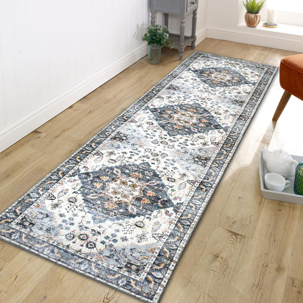 Washable Runner Rug with Rubber Backing S6836