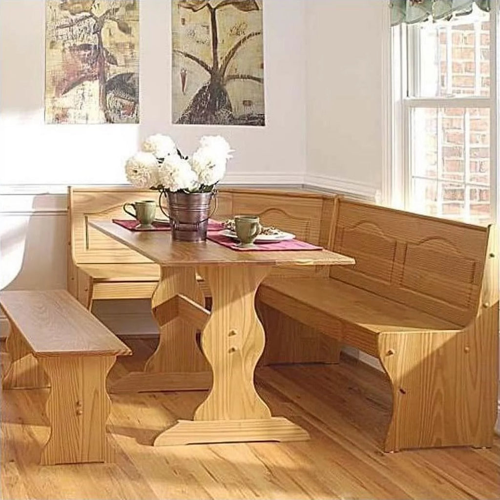 Natural Wood Corner Bench O762777