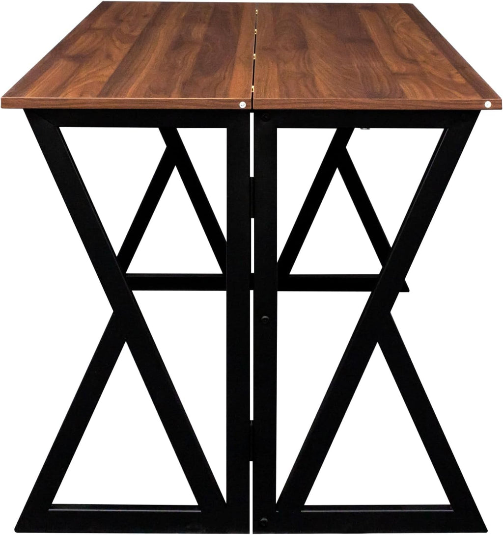 Walnut Brown Wood Drop Leaf Dining Table F70612