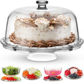 Cake Stand and Serving Plate with Dome Lid, Crystal Glass Footed Cake Stand U596377
