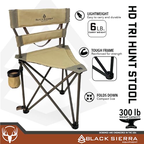 Black Tripod Hunting Stool with Steel Frame G44642