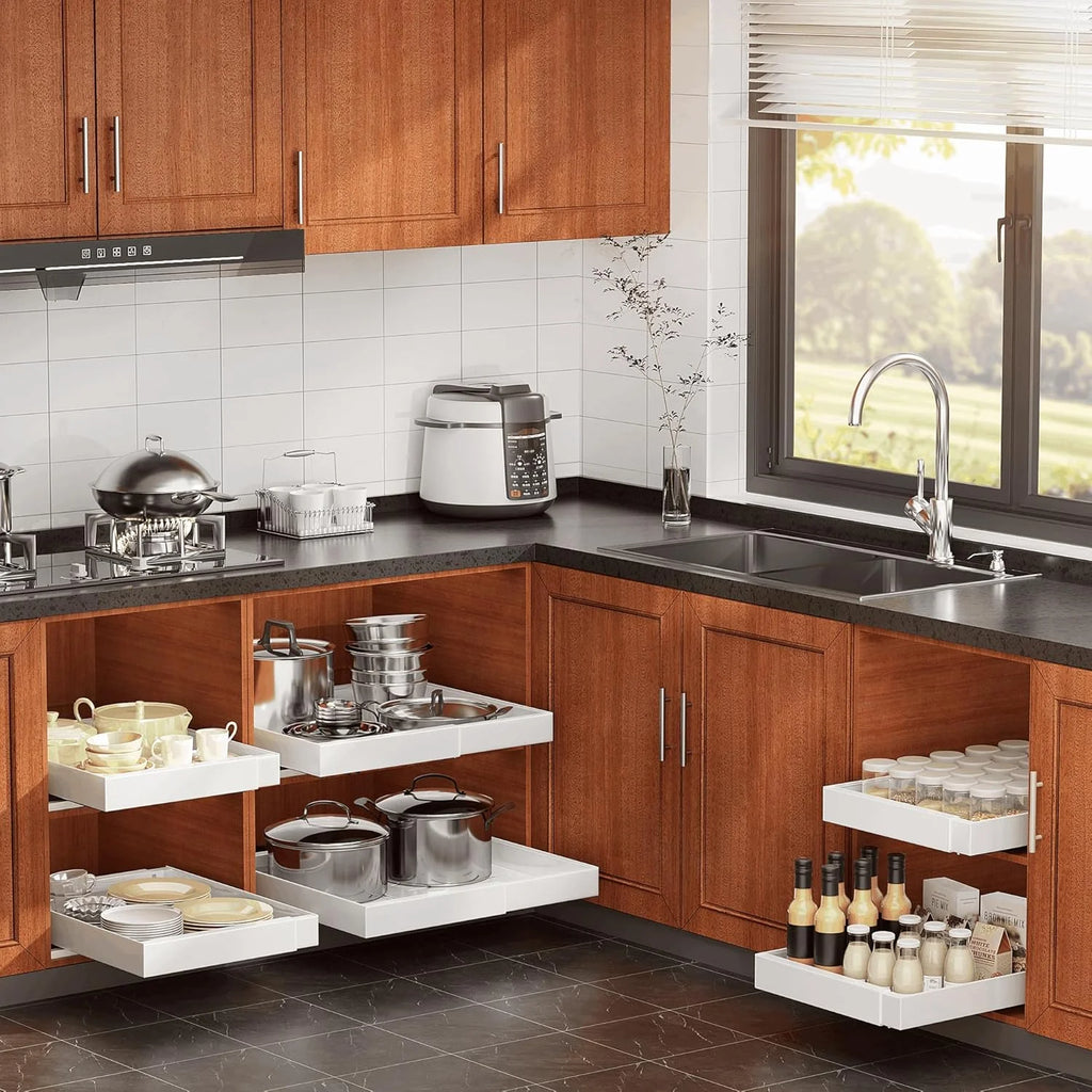 2-Pack Expandable 21Deep Cabinet Organizer with Raising Pad C2697