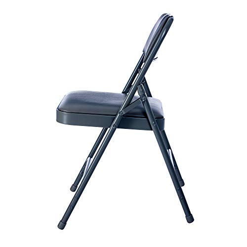 Black Vinyl Upholstered Folding Chair L8753