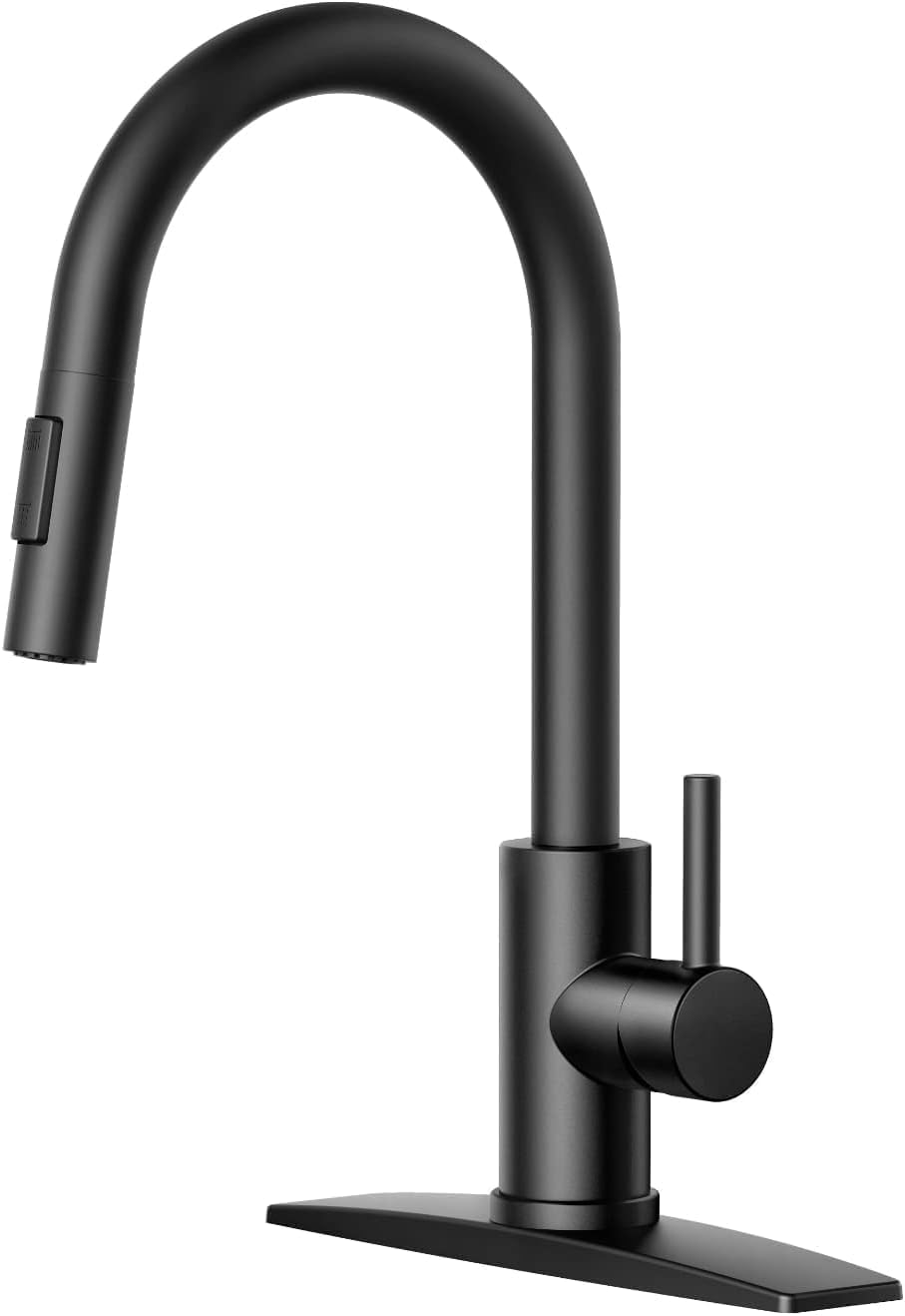 Black Kitchen Faucet with Pull Down Sprayer Stainless Steel High Arc Spout H420