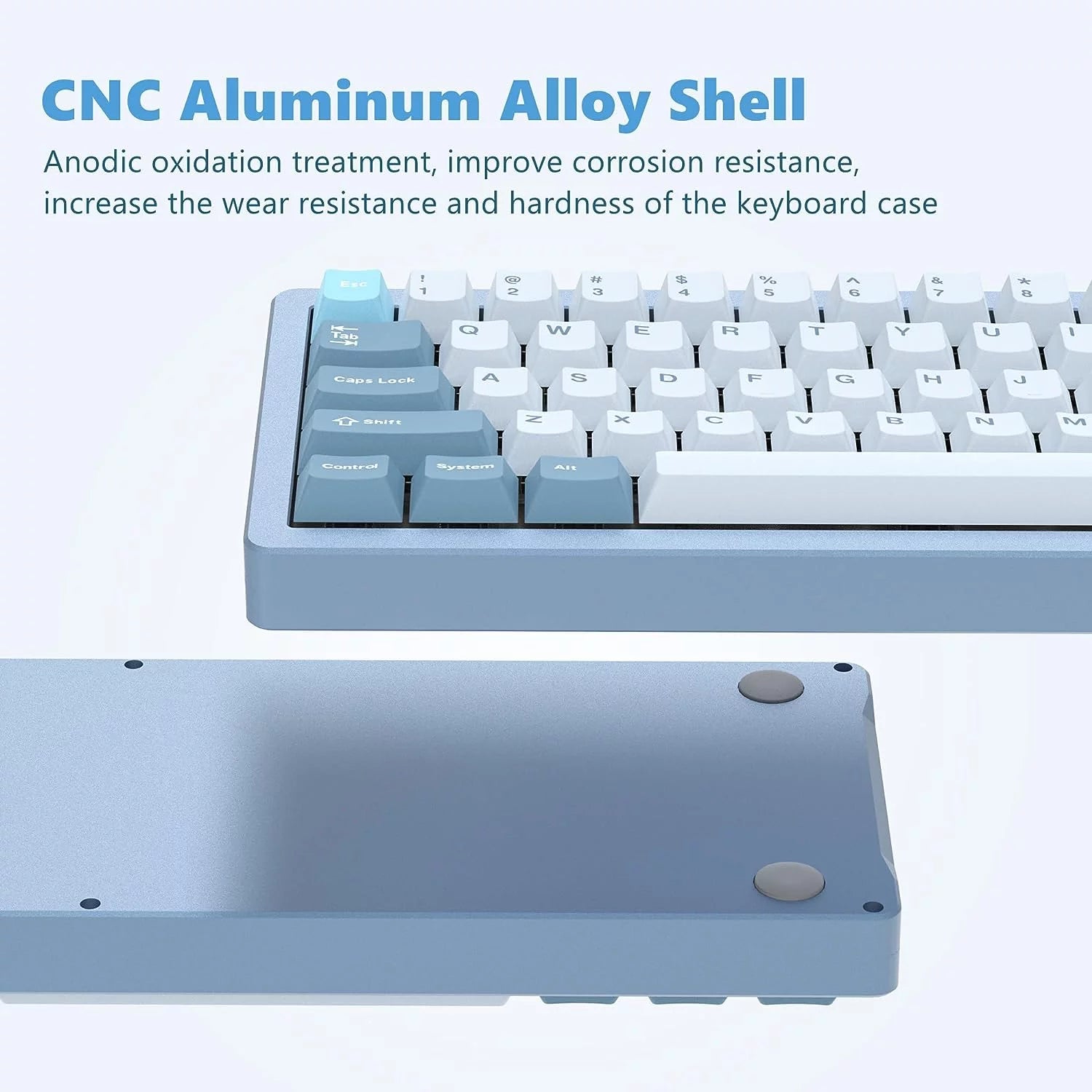 75% Wireless Mechanical Keyboard CNC Aluminum Alloy Shell, Hot-swappable RGB Keyboard w/Pre-lubed Switches, Bluetooth/2.4G/Wired, Gasket Mounted (Blue) D982828