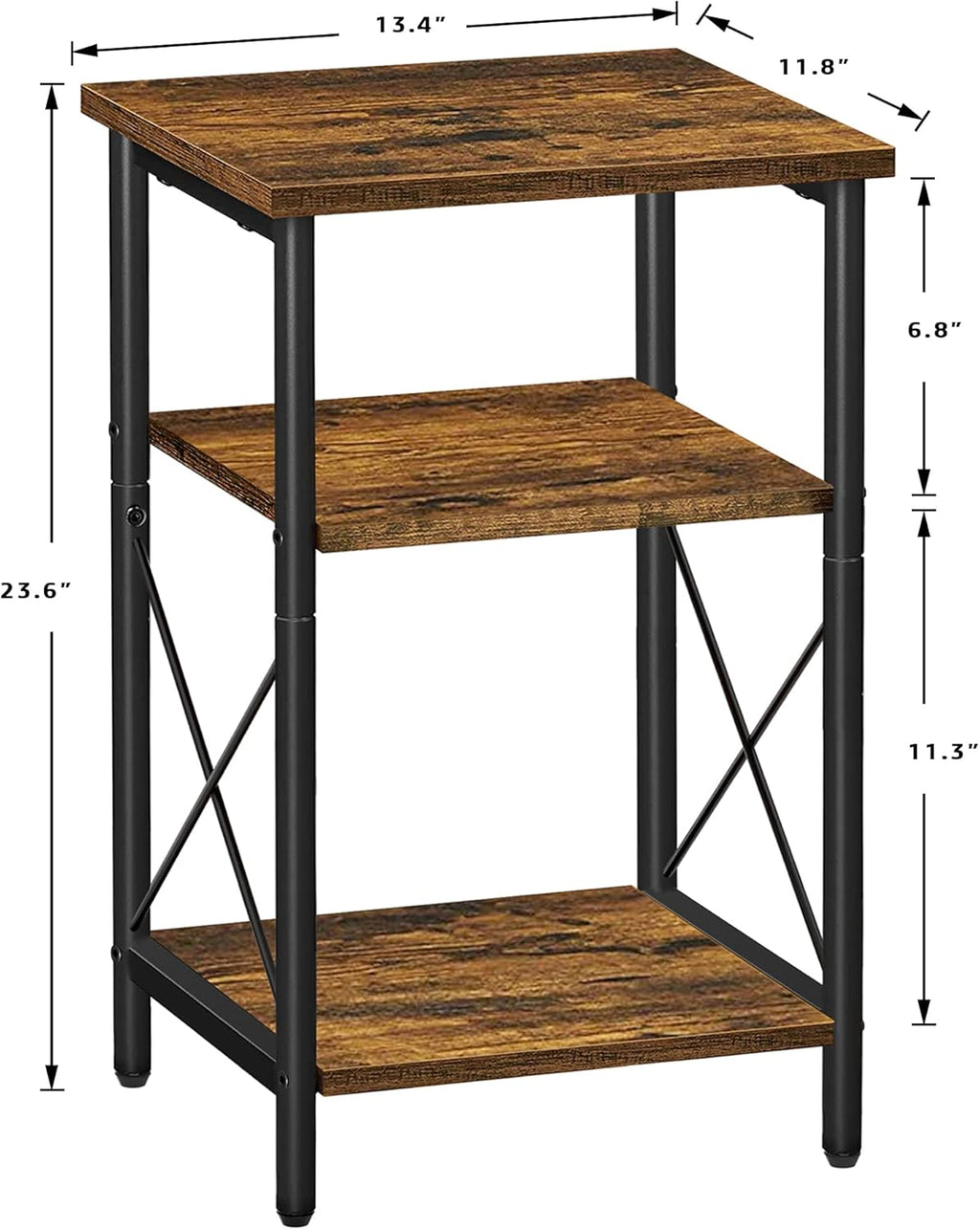 3-Tier End Table with Charging Station and USB Ports G4072