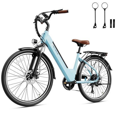 26" Electric Commuter Bike with 750W Motor, 468Wh Removable Battery, 7-Speed and Front Suspension Z9460
