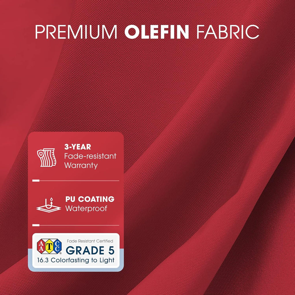 Olefin 6.6 x 9.8 FT Patio Umbrella (Apple Red) W7016