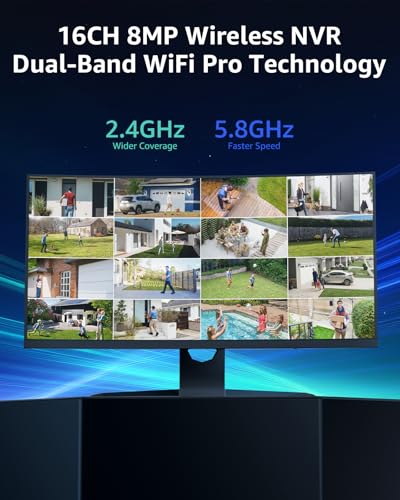 16CH 4K Wireless Security Camera System with 4 X 8MP Outdoor Cameras, 2TB HDD K278