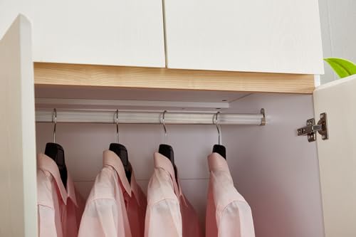 4 Door Wardrobe Closet with Clothing Rod, 4 Drawers, Mirror, 62.99" D x 18.9" W x 70.87" H X75431