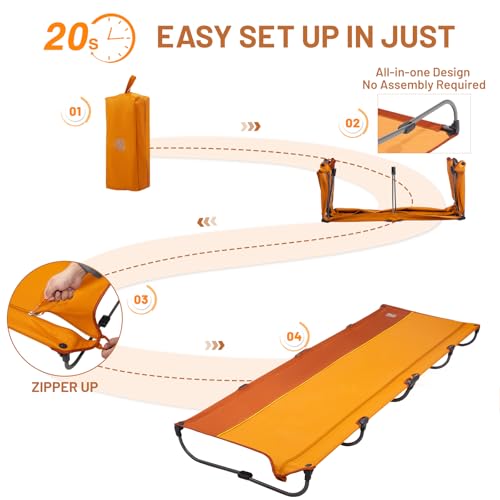 Lightweight Aluminum Camping Cot with Carry Bag W188