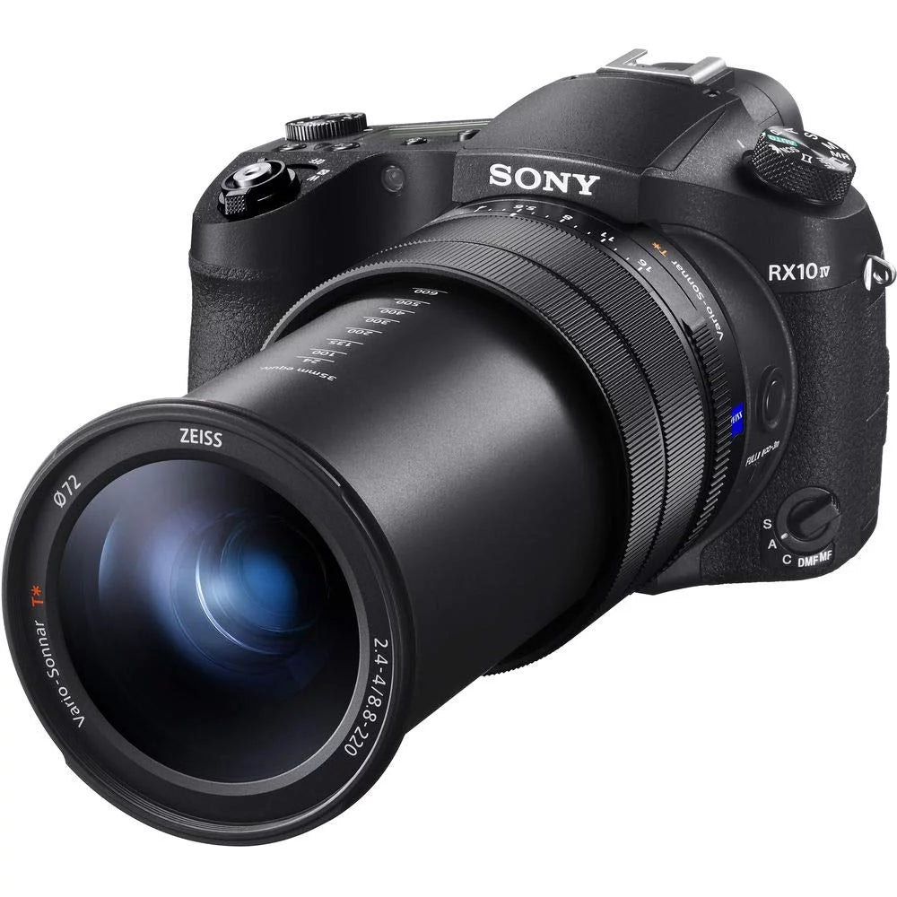 Sony Cyber-shot DSC-RX10 IV Camera With Soft Bag, Tripod, 2x Extra Batteries, LED Light, 2x 64GB Memory Card, Card Reader R84119