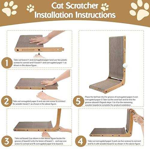L-Shaped Cat Scratching Pad with Toy Balls L453093