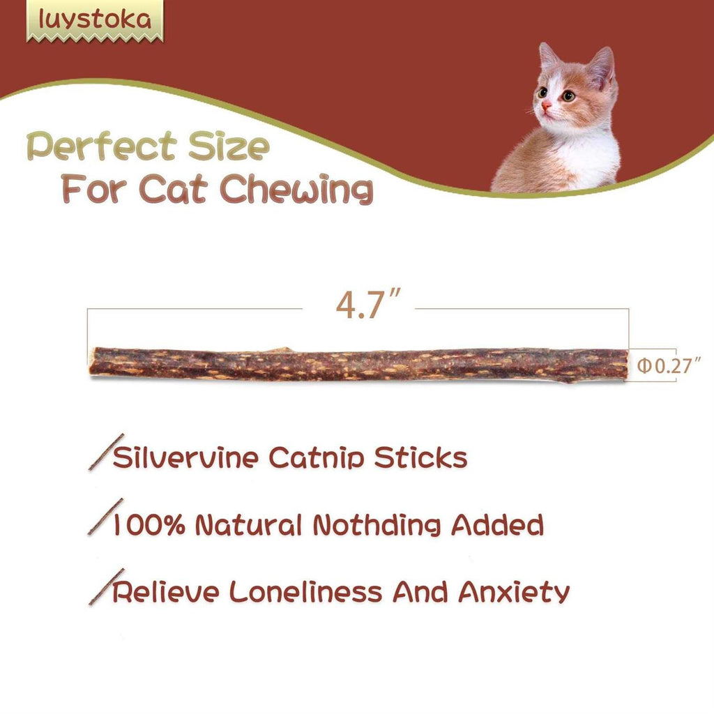 30pcs Catnip Silvervine Sticks Kitten Chew Toys Wooden Stick Teething Toys E358456