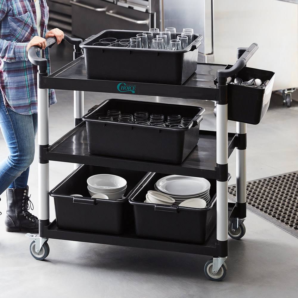 Black Utility Cart with Three Shelves T723327