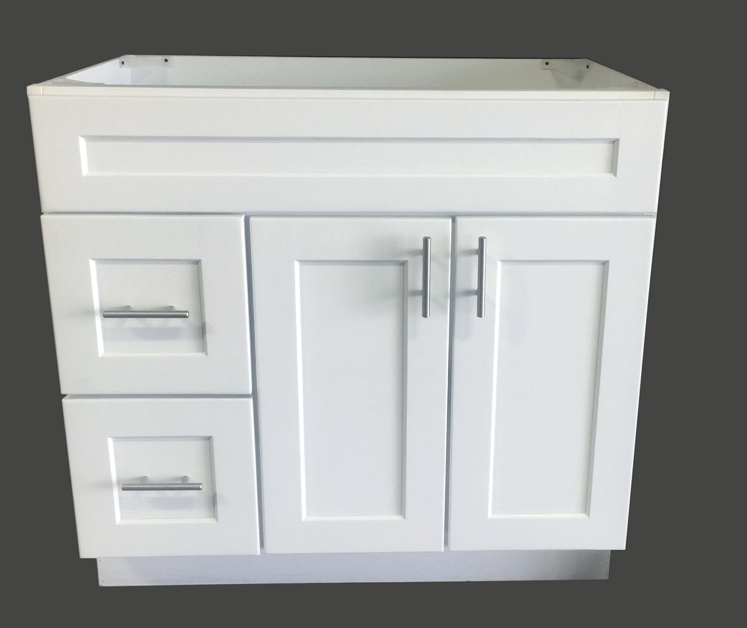 White Shaker Single-sink Bathroom Vanity Base Cabinet 36 Wide x 21 Deep W6020