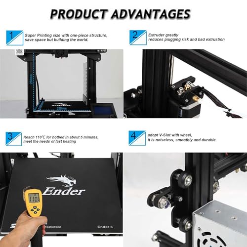Creality Ender 3 3D Printer with Resume Printing, Printing Size 8.66x8.66x9.84 inches D335