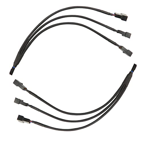 Black Sleeved 4 Pin PWM Fan Splitter Cable 10 Inches O45862