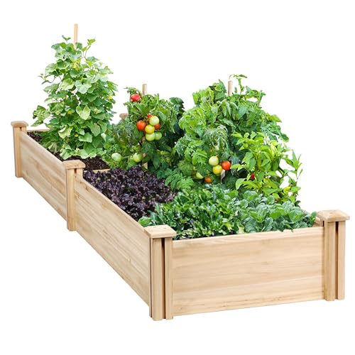 Natural Wood 8×2ft Raised Garden Bed Y5895