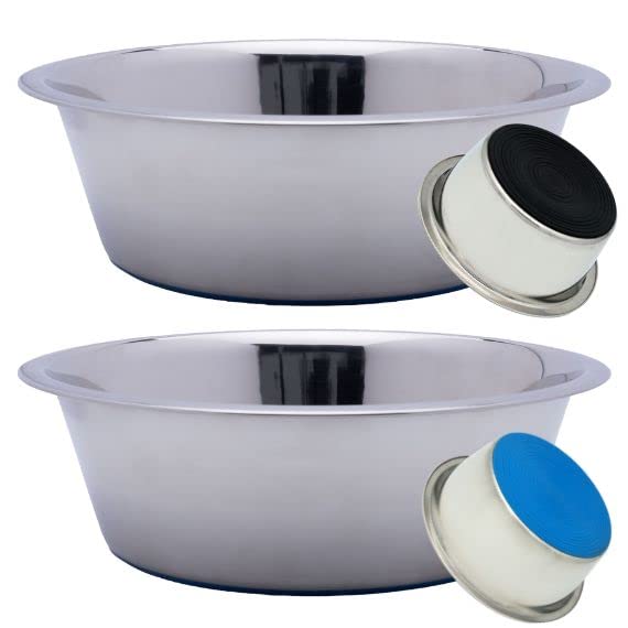 Stainless Steel Dog Bowl Set of 2 with Silicone Non-Skid Base R5401