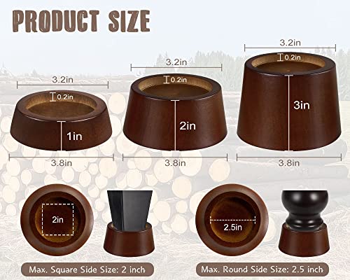 Set of 4 Solid Wood Furniture Risers Y218871