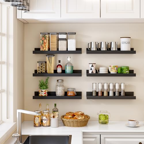 Rustic Brown Wall Shelves Set of 8 U58142