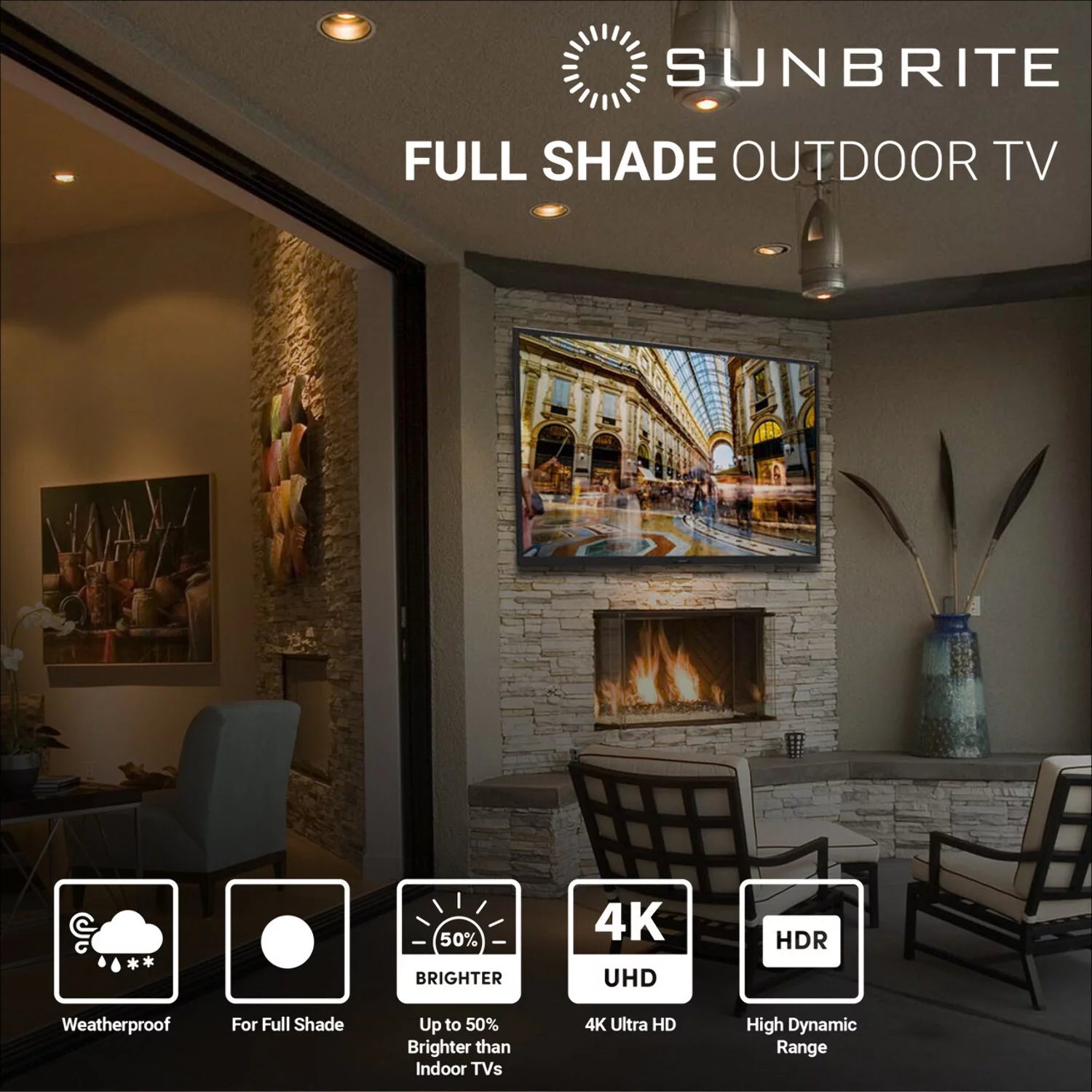 43-inch Full Shade Outdoor 4K Ultra HD HDR LED Weatherproof Television M3509