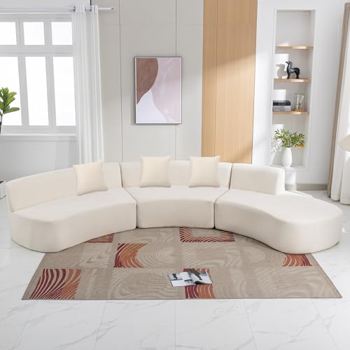 Oversized Modular Sectional Sofa Upholstered Chenille Deep Seat Sofa Couch with Chaise & Pillows, 5 Seater Grey Q250