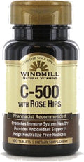 Vitamin C-500 Tablets Rose Hips 100 Tablets Pack of 2 F3423