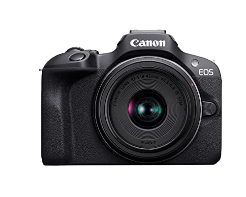 Black Mirrorless Camera with RF-S18-45mm Lens Kit, 24.1 Megapixel, 4K Video E258