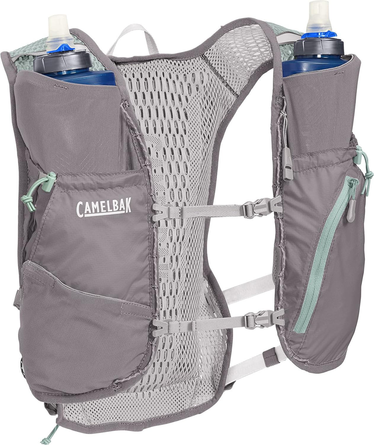 Women’s Running Hydration Vest 34oz, Silver/Blue Haze U812196