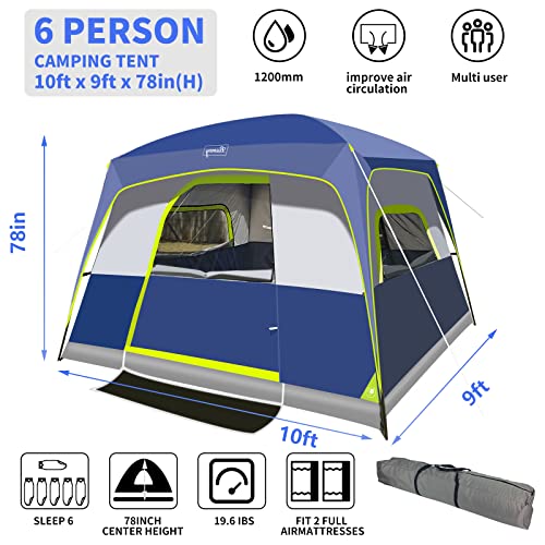 6-Person Instant Cabin Tent with Rainfly B9555