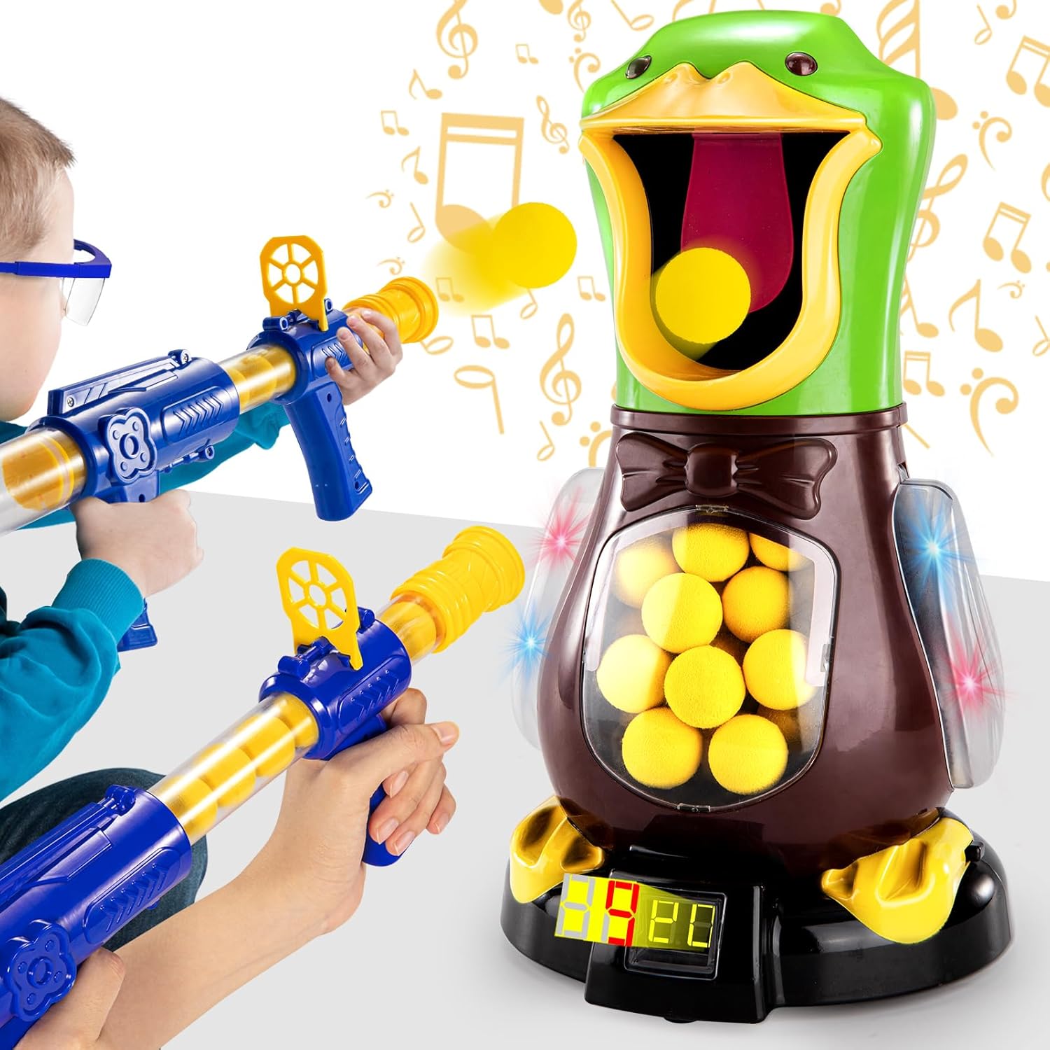 2 Packs of Toy Foam Blasters with Movable Target T6353