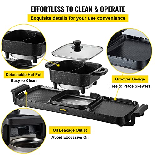 Electric Grill Hot Pot 2 in 1, Non-Stick Pan G543