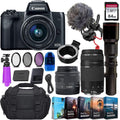 Black Mirrorless Camera with 15-45mm Lens, VideoMicro Microphone, 64GB Card Bundle S435877