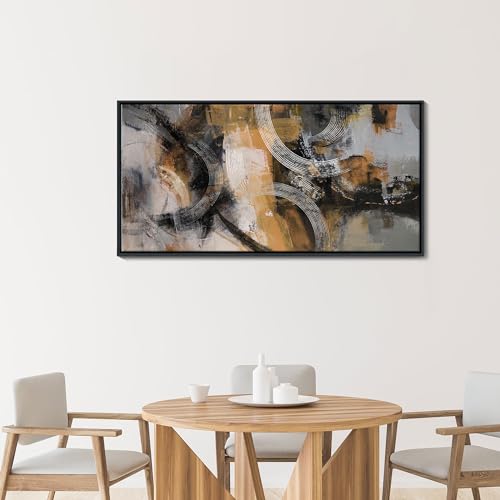 Orange Gray Yellow Abstract Canvas Wall Art 24×48IN H170191