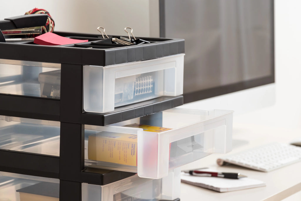 Black 7 Drawer Rolling Storage Cart B379
